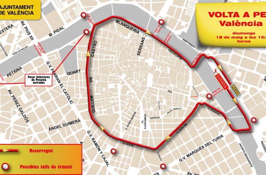 Mobilitat activa un dispositiu especial per a la Volta a Peu de diumenge a València
