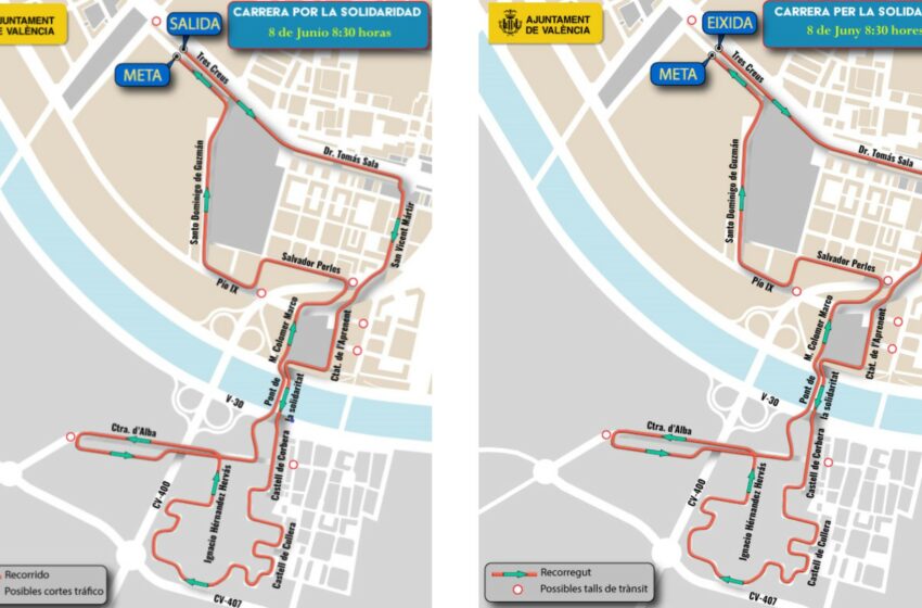  L’Ajuntament de València prepara un dispositiu de trànsit per la I ‘Carrera per la Solidaritat’